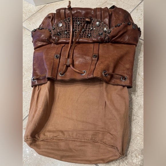 Campomaggi Teodorano Cognac Leather Big Backpack with Studs "Diamante" $925 USD - Picture 10 of 16